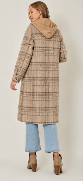 Twofer Hoodie Plaid Jacket