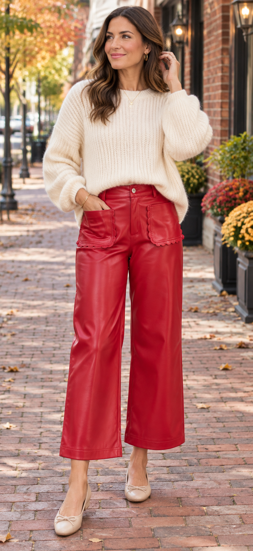 Big Apple Red Faux Leather Pants