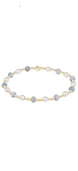 enewton - sincerity gemstone & pearl 4mm bracelet - aquamarine