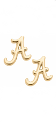 Alabama Crimson Tide 24K Gold Plated Stud Earrings