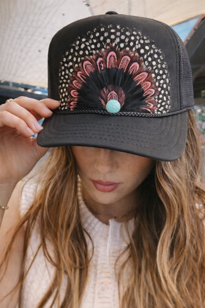 Iconic Feather Trucker Hats - 7 Colors