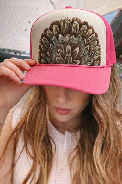 Iconic Feather Trucker Hats - 7 Colors