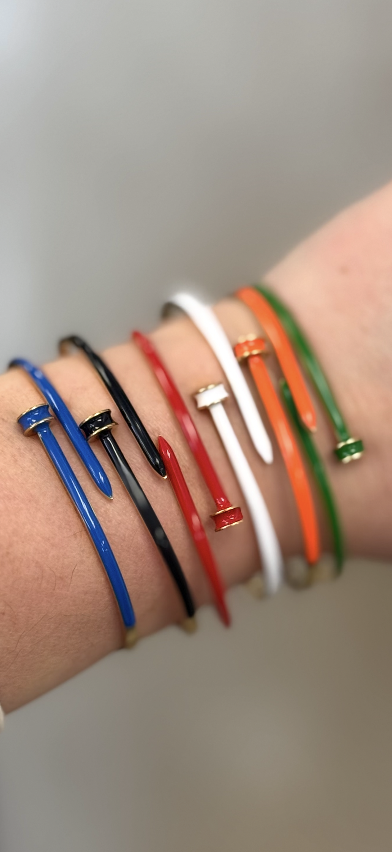 Enamel Nail Bracelet - 6 Colors