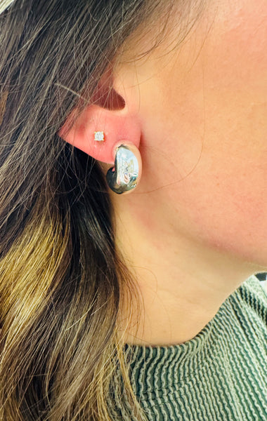 Hughie Higgie Silver Hoops