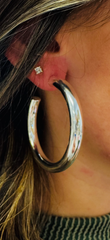 Margo Shiny Silver Hoops
