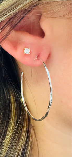 Hobart Silver Hoop Earrings