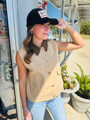 Addie Twill Vest  - 2 Colors