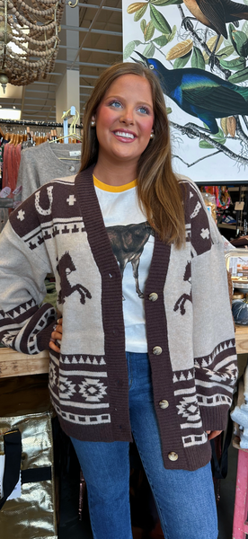Oversized Western Cardigan