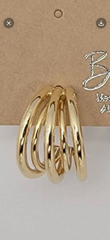 Multi-Band Gold Hoop Earrings