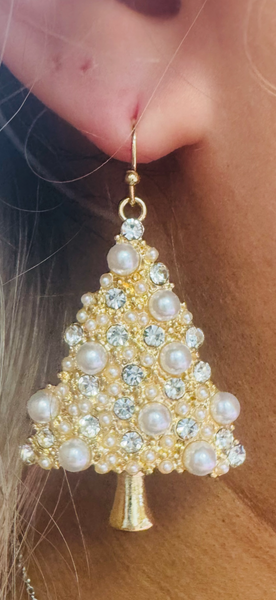 Fancy Fran Bejeweled Christmas Tree Earrings
