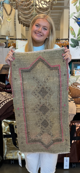 Antique Turkish Rug - Oushak Beige and Red