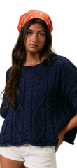 Navy Baby Cable Sweater