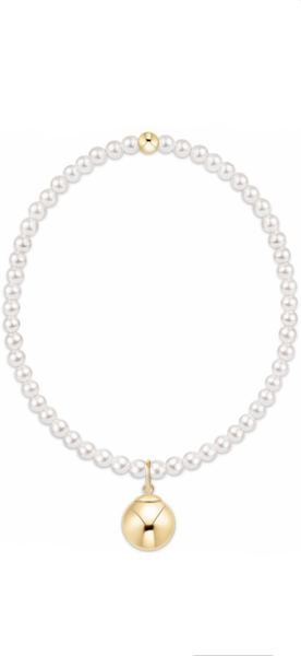 enewton Classic pearl 3mm bracelet - classic gold 10mm charm