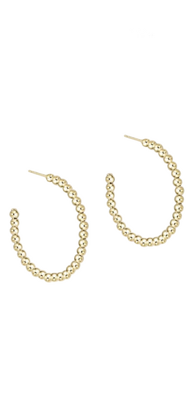 enewton Beaded Classic Post Hoop - 3mm Gold (1" or  1.25")