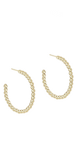 enewton Beaded Classic Post Hoop - 3mm Gold (1" or  1.25")