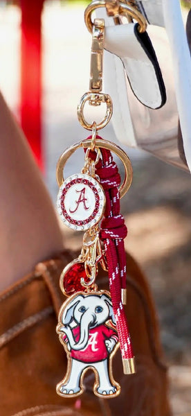Alabama Crimson Tide Cluster Bag Charm in Crimson