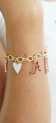 Alabama Crimson Tide Enamel Icons Charm Bracelet