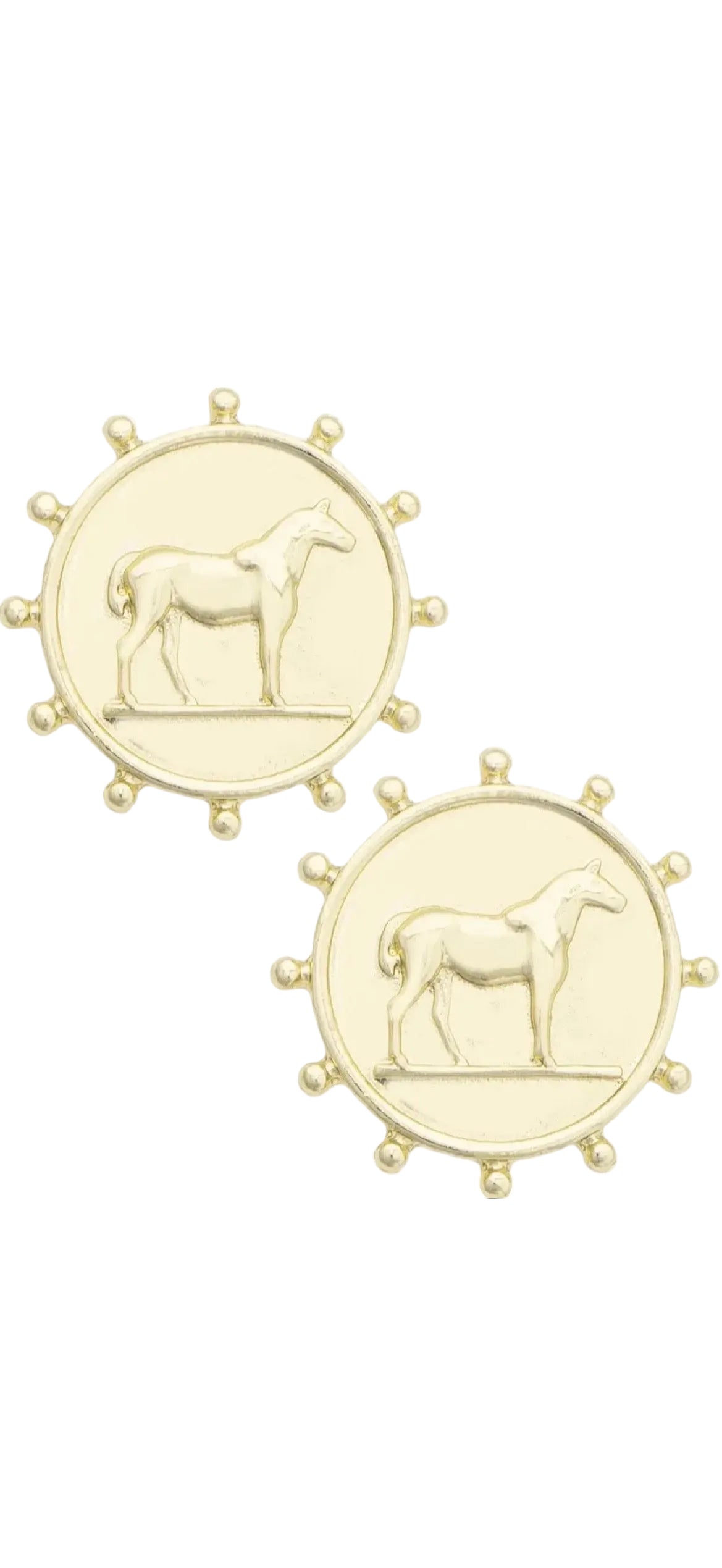 Kay Equestrian Coin Earrings