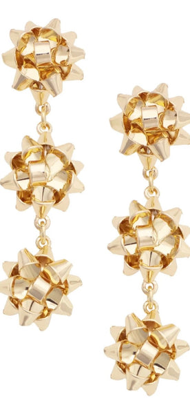 Tied Up with Bows Earrings in Shiny Gold