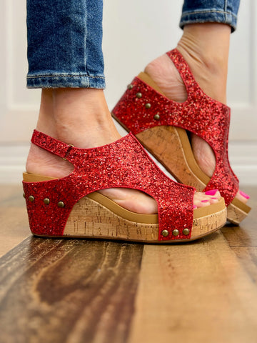 Corky's Carley Wedge-Mixed Berry Glitter