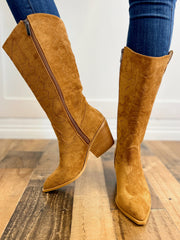 Corky's Howdy Boot - Cognac Suede - Wide Leg