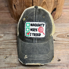 Distressed Christmas Ball Caps - Many Styles