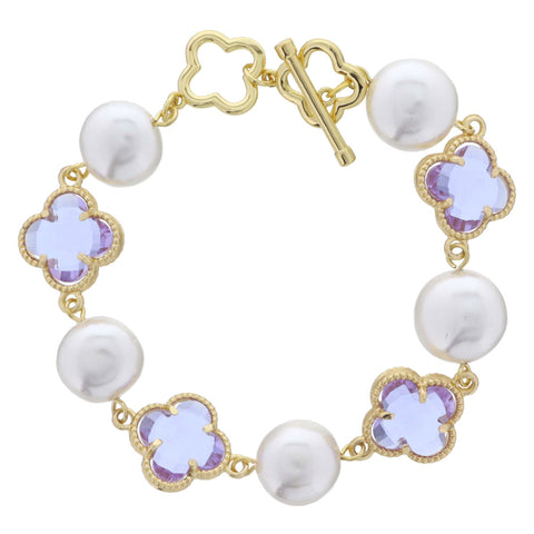 Coin Pearl and Clover Bracelets - Many Colors