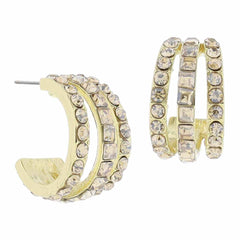 Jane Marie Crystal Hoop Cluster Earrings - 12 Colors