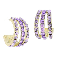 Jane Marie Crystal Hoop Cluster Earrings - 12 Colors