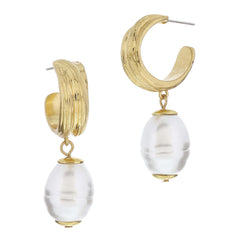 Gabbie Gold Hoops with Pearls