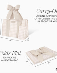 Casemate Jelly Tote Bag- Latte Gingham Bow