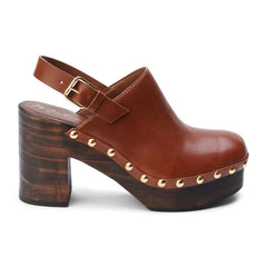 Matisse Liberty Heeled Clog - Tan Leather