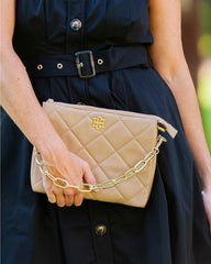 Ariana Crossbody Purse - Quilted Latte