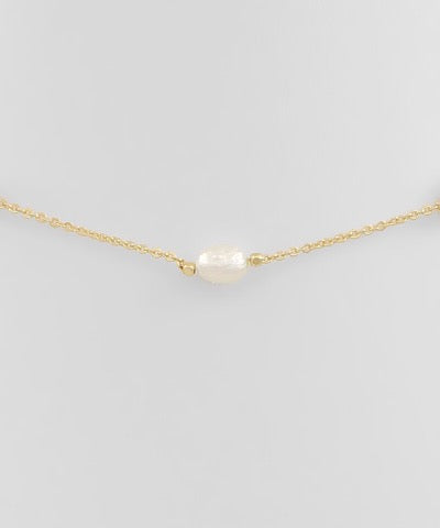 Pearl Station Necklaces - Gold or Silver