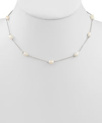 Pearl Station Necklaces - Gold or Silver