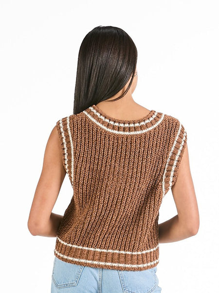 Simply Southern Bliss Sweater Vest - Umber