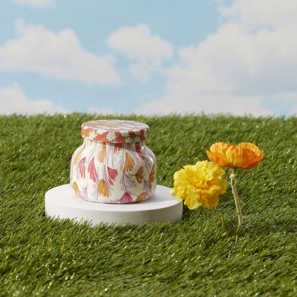 Capri Blue Pineapple Flower Pattern Play Petite Candle