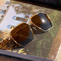 DIFF Berkley - gold brown gradient polarized sunglasses