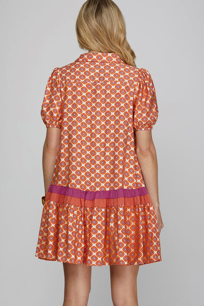 Floral Bloom Dress - Coral