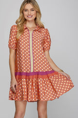 Floral Bloom Dress - Coral