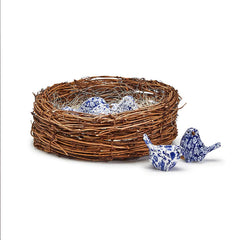 Chinoiserie Blue Robin Bird