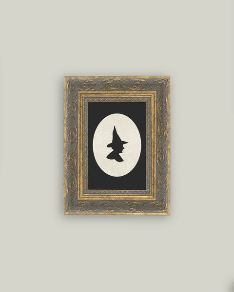 Framed Witch Silhouette on Canvas