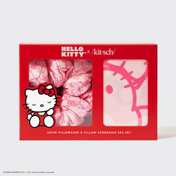 Hello Kitty X Kitsch Satin Pillowcase & Pillow Scrunchie Set