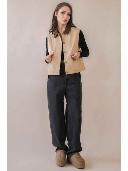 Addie Twill Vest  - 2 Colors