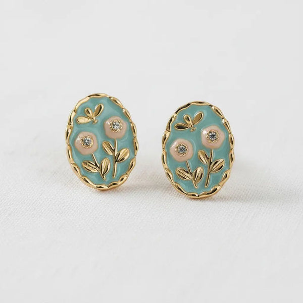 Floral Enamel Earrings