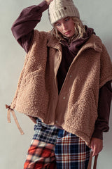 Oversized Sherpa Fleece Boho Western Layering Vest