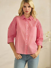 Lawn Stripe Buttondown - Red