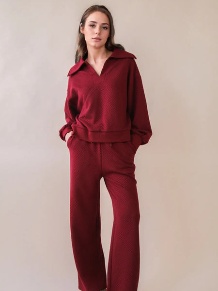 Mona Textured Two Piece Pants Set