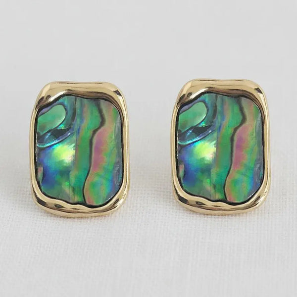 Style Abalone Shell Stud Earrings