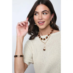 Bianca Linked Collar Necklace in Tortoise